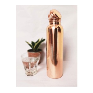 Durable copper <b>bottle</b> with natural properties and premium handcrafted appearance for healthy living - Product Image 1