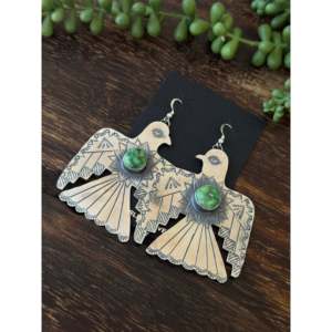 Pendientes Colgantes de Plata de Ley y Oro Sonora Hechos a Mano por los Navajo, Joyería Cultural Coleccionable - Product Image 3