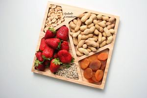 Haute qualité meilleure vente carré en bois 5 compartiments plateau de noix personnalisé - Product Image 6