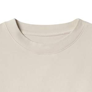 Camiseta de algodón 100% de alta calidad para hombre, patrón sólido informal de 200 gramos con técnicas bordadas, diseño en blanco - Product Image 3