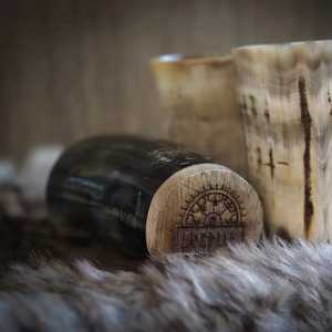 Personalizado exquisito Vintage oso bebiendo Koi taza hecha a mano cuerno Natural corto antiguo tallado estilo Animal negocio perfecto - Product Image 2