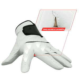 Vente en gros de gants de golf Cabretta en cuir véritable de qualité supérieure pour hommes avec logo personnalisé respirant au design doux pour gaucher - Product Image 5