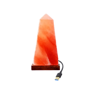 Lámpara USB de sal del Himalaya hecha a medida, decoración ligera del hogar, Base de madera, precio bajo, lámparas de sal USB de alta calidad - Product Image 5
