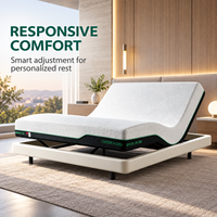 Matelas intelligent de luxe avec fonction de massage par air et chauffage, lit électrique réglable, matelas en mousse à mémoire de forme, système de sommeil