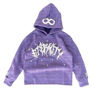 Sudadera con Capucha de Felpa Francesa 100% Algodón, Estilo Holgado, con Estampado de Grafiti, para Hombre, Invierno, Logotipo Personalizado, Fabricantes de Ropa OEM - Product Image 1