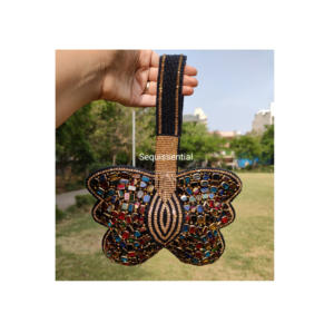 กระเป๋าถือคลัทช์สำหรับผู้หญิงประดับด้วยลูกปัดแฟชั่นหรูหราออกแบบโดยดีไซเนอร์มีเลื่อมเปิดปิด - Product Image 1