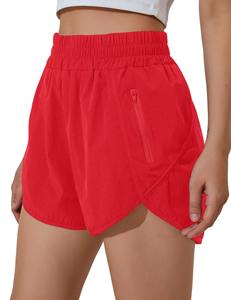 <b>Women's</b> High Quality Summer <b>Shorts</b> Custom Solid Color Breathable WORSTED Fashionable Zipper Pocket for Sports Gym Fitness - Product Image 5