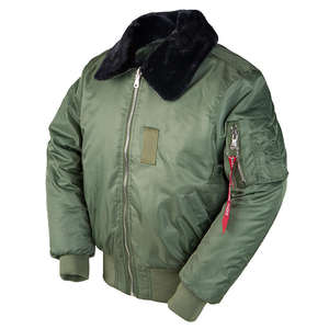 Blouson aviateur personnalisé pour homme à col rabattable détachable, imperméable, écologique, pour l'hiver, style urbain, en peluche - Product Image 2