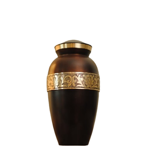 Urna de cremación de metal de elegancia brillante impresa en negro con color y tamaños personalizados para el hogar a precios al por mayor - Product Image 1