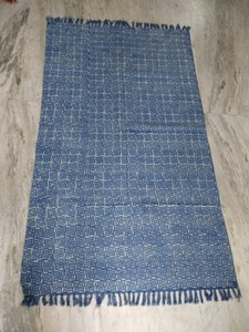 Tapis artisanal en coton tissé à l'indigo, personnalisable, doux, antidérapant, pour la décoration intérieure du salon ou comme espace de prière, prix usine - Product Image 3