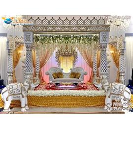 Mandalas de boda de la India del Sur, mandril de pilares de Jali, Maharani, FRP, Mandapam, Rajwada, Palacio Blanco increíble - Product Image 1