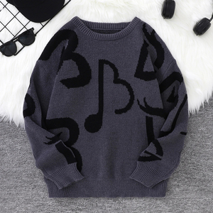 Nuevo suéter Popular de otoño e invierno suéter Casual cuello redondo contraste Color tejido hombres suéter - Product Image 1