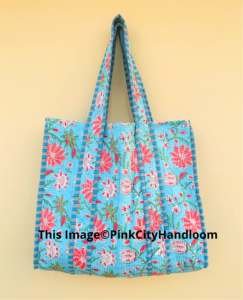 Hand Block Printed Women <b>Shopping</b> Shoulder <b>Bag</b> Indian Quilted Purse Cotton Eco Friendly <b>Bags</b> Women Tote <b>Bags</b> - Product Image 1