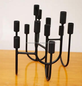Metal <b>Black</b> 12 Candlestick <b>Holder</b> Wrought Iron <b>Black</b> Decorative <b>Candle</b> <b>Holder</b> for Home and Gift - Product Image 5