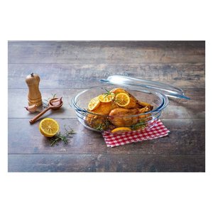 Plato para hornear ovalado de vidrio templado (33x20x12cm) con tapa 1 lt Transparente 459AC00 1743 - Product Image 4