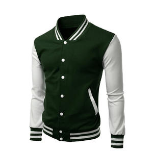 Chaqueta de invierno para hombre Varsity con bordes acanalados hombros estructurados y forma simple, ideal para uso al aire libre en temporada fría - Product Image 1
