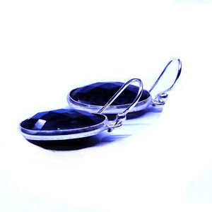 Boucles d'oreilles en argent Labradorite fiançailles mariage porter des pierres précieuses en argent sterling 925 plaqué or pour femmes - Product Image 3