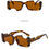 Gafas de Sol Rectangulares Pequeñas con Lentes de Cristal Degradado UV400, Modernas en Naranja, Verde, Amarillo, Rojo, Marrón, Azul, Elegantes, Ligeras y con Montura de Cuerno - Product Image 6