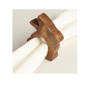 แหวนผ้าเช็ดปากไม้สักหกแพ็คทันสมัยสำหรับงานแต่งงานของตกแต่งบ้าน - Product Image 3