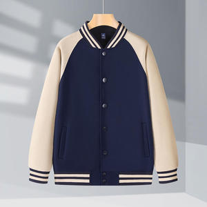 Veste en jersey sport universitaire de baseball à logo personnalisé veste de baseball noire et blanche pour hommes veste de baseball universitaire pour hommes livraison DDP - Product Image 2