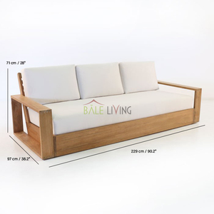 Chaise de sofa de conception moderne faite de bois solide et pour l'extérieur et le jardin - Product Image 3