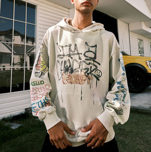 Sweat à capuche unisexe long noir épais d'hiver avec broderie 3D en caoutchouc de libellule sur le devant, 100% coton - Product Image 6