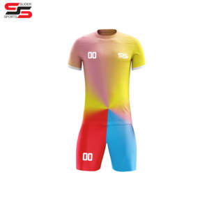 Camiseta de fútbol con impresión de sublimación completa a la venta, conjunto de uniformes de fútbol, uniformes de fútbol de color amarillo y verde - Product Image 1