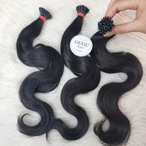 Extensions de cheveux humains en mèches vierges Body Wave, extensions de cheveux I-Tip, vente en gros bon marché, cheveux bruts 100% pour femmes - Product Image 3