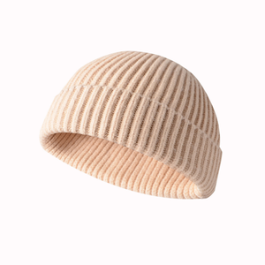 Personnalisé Tricot Côtelé Y2K Docker Bonnet Plié Manchette Minimaliste Acrylique 3D Broderie Chapeau D'hiver Unisexe En Gros Jacquard Tricot - Product Image 4