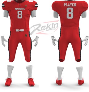 ชุดยูนิฟอร์มอเมริกันฟุตบอลแบบสั่งทำพิเศษยอดนิยม พิมพ์ลายได้ตามต้องการ ระบายอากาศได้ดี แห้งเร็ว สำหรับผู้ชาย บริการ OEM ขายส่ง ราคาถูก - Product Image 1