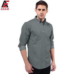 Nuevas camisas vaqueras formales para hombre fabricadas, camisas vaqueras con cierre de botón transpirables y antiarrugas, precio - Product Image 4