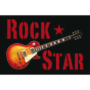 Alfombra Moderna con Diseño de Guitarra para Fanáticos del Rock - Product Image 1