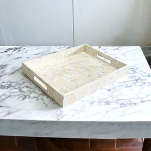 Plateau de service en nacre fait à la main plateau de service hostelling nacre plateau de service en gros pour hôtel maison restaurant - Product Image 2