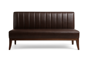 Canapé de <span class=keywords><strong>restaurant</strong></span> moderne en cuir noir avec pieds en bois, sièges rembourrés de qualité commerciale pour cafés, bars et salons - Product Image 6