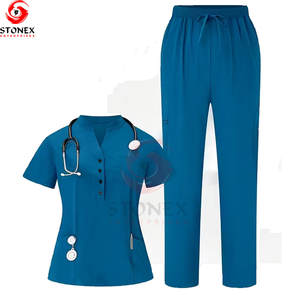 Uniforme de Enfermera Unisex al por Mayor, Uniforme Médico de Hospital, Uniforme de Verano, Tejido de Punto, Alta Calidad, Mejor Diseño 2025 - Product Image 1