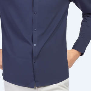 Chemise habillée à poignets français, boutonnée, de luxe, avec double lien métallique, style bouton de manchette, haut de soirée formel - Product Image 5