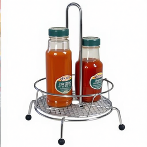 Étagère de rangement de cuisine en acier inoxydable chromé poli 292025, type sur pied, pliable, avec support à épices - Product Image 2