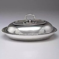 Beurrier et plateau en métal de qualité supérieure de couleur argent de haute qualité, accessoires de table pour la maison et l'hôtel