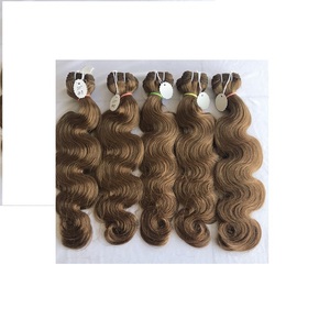 Single Donor 20" Inch Color No.#8 <b>Body</b> <b>Wave</b> Good Quality Human Hair Extensions Bundles Indian Hair On Wholesale Prices - Product Image 1