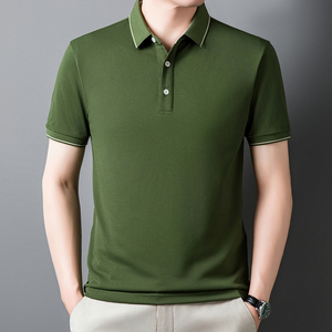 Chemises polo de couleur unie en gros pour hommes, manches courtes, coton, polo de golf, t-shirts - Product Image 2