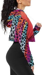 Sudaderas con Capucha de Manga Larga para Mujer, Estilo Deportivo, Tops Cortos con Estampado por Sublimación, Casuales para Otoño e Invierno - Product Image 5