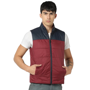 Chalecos acolchados de invierno transpirables de uso informal, chaqueta de diseño con logotipo personalizado para hombre con chaleco sin mangas de tela cálida acolchada para Fitness - Product Image 1