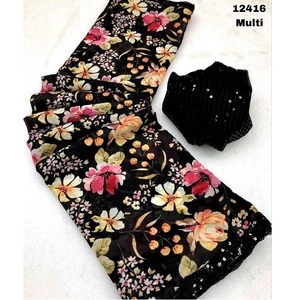 Elegante Sari indio con bordado exquisito, atuendo perfecto para mujer para bodas, fiestas y festivales a los mejores precios asequibles - Product Image 1