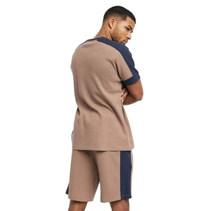 Ensemble de shorts d'été décontractés pour hommes 100% T-shirts en coton et shorts en maille imprimée Ensemble de shorts deux pièces pour hommes - Product Image 2