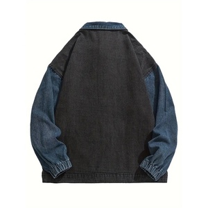 Veste en jean surdimensionnée style décontracté unisexe de haute qualité en tissu délavé bleu noir personnalisé vente en gros pour femmes et hommes - Product Image 2