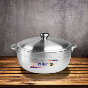 Cocotte en aluminium 26 cm de qualité supérieure Chef 4.7L & 5QT & 9cm avec couvercle pour soupe et marmite en métal - Product Image 2