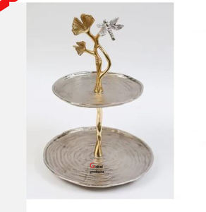 classic look golden finished metal stainless steel 3 <b>tier</b> <b>cake</b> <b>stand</b> for hotel restaurant and bar - Product Image 3