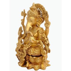 Estatua Decorativa de Ganesh Ji Hecha a Mano en Latón de Calidad de Exportación para el Hogar, Oficina y Escuela al Mejor Precio - Product Image 2