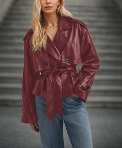 Chaqueta de Cuero de Invierno Transpirable de Talla Grande con Logotipo Personalizado para Mujer, Chaqueta de Motociclista de Piel de Oveja Real con Relleno de Algodón - Product Image 5
