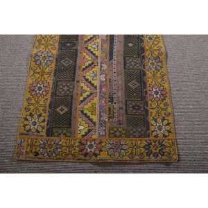 Alfombra turca de 2,6x6,4 pies, alfombra, alfombra amarilla con lunares de lana - Product Image 5